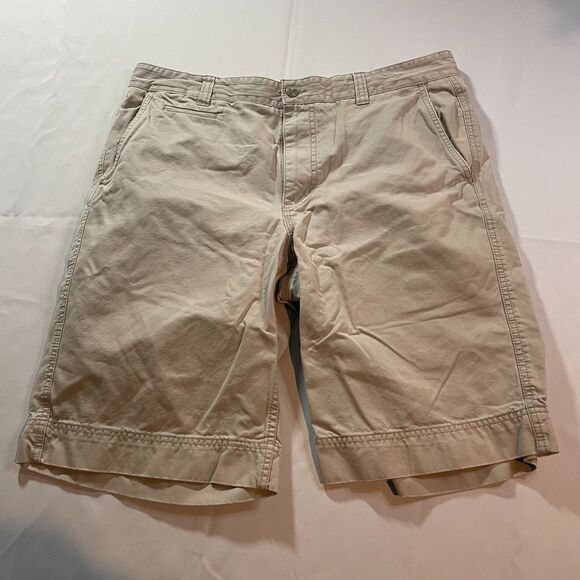 Converse One Star Bermuda Shorts Men Size 36 Tan Khaki Chino Casual Pockets - Picture 1 of 5